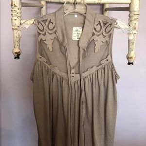 Gray Sleeveless Top